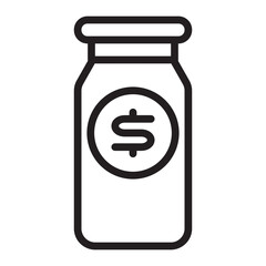 Savings Jar Vector Line Icon Design