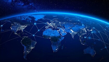 Global network map of illuminated continents