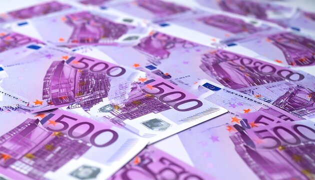 Stack of Euro banknotes