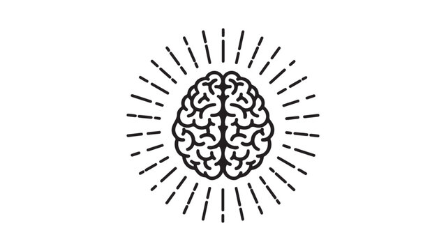 Print"Human Brain Silhouette | Mind Intelligence Camms Vector | Medical Science Anatomy Clipart"