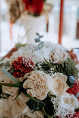 wedding bouquet on the table