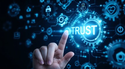 Obraz premium Understanding trust in technology building secure systems and digital relationships online for business success