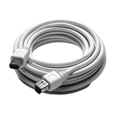 Coiled white cable with ends