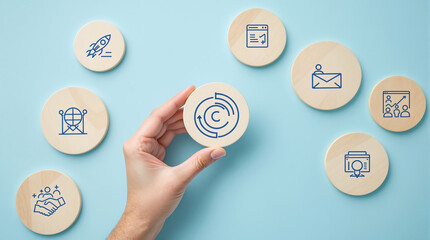 Business strategy planning development process innovation growth marketing management concept ideas plan hand