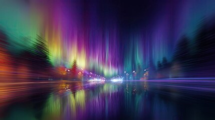 Dripping aurora lights captured in motion blur