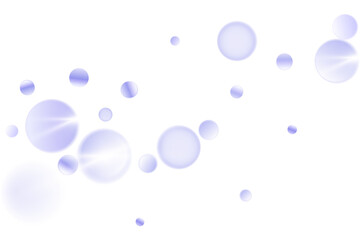 Abstract blue bubbles floating on transparent background isolated on transparent background
