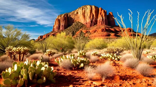 Magnificent Sedona Arizona desert landscape featuring red rock formations and vegetation