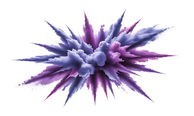 Explosion of Purple and Violet Powder Creating Dynamic Abstract Energy Burst