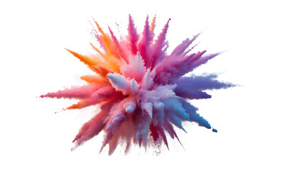 Explosion of Pink, Purple, Orange, and Blue Colorful Powder Burst