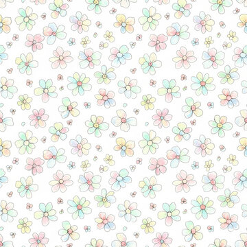vector seamless pattern with flowers B16