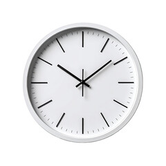 Simple white clock face with black hands and markers