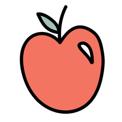 Cute Cartoon Red Apple Illustration
