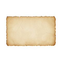 Old parchment paper isolated on transparent background