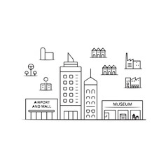 Obraz premium Modern Urban Architecture Vector Set