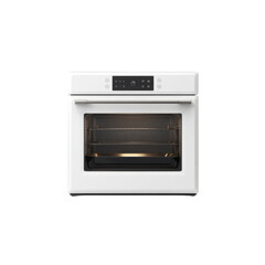 Fototapeta premium Modern White Built-in Oven with Interior Lighting - Kitchen Appliance