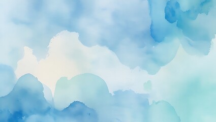 Abstract watercolor background featuring shades of blue and soft pastel color palette