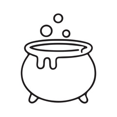 Illustration of a cauldron with bubbling potion