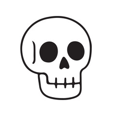 Simple Black and White Skull Illustration