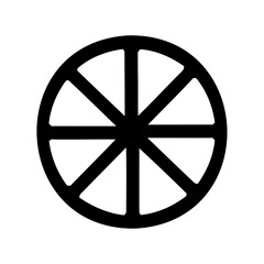 Obraz premium EightSpoked Wheel Design Symbolizing Buddhism's Eightfold Path to Enlightenment and Truth