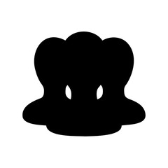 Abstract black silhouette with cloud like top and possible eyes figure