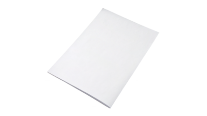 Blank sheet of paper ready for creativity  isolated on transparent background