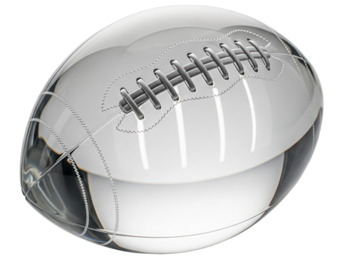 Gläserner American Football isoliert auf transparentem Hintergrund