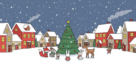 Naklejka premium simple christmas illustration