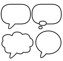 Creative minimalist dialogue bubbles digital art graphics from a top view perspective