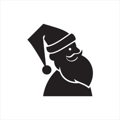 black silhouette of a Santa Claus vector