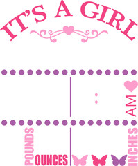 Baby Girl Birth Announcement Template