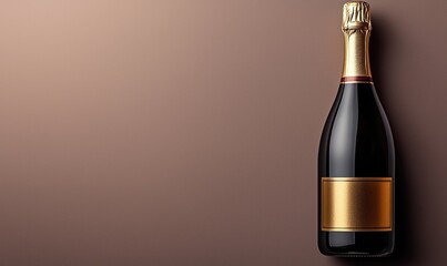 A bottle of champagne against a muted background