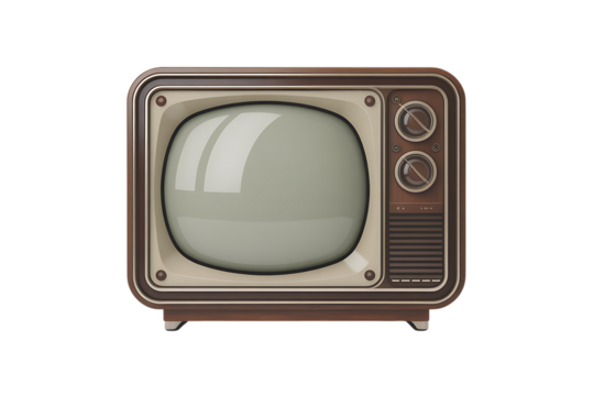 Nostalgic retro television with warm wood tones and classic dial controls for vintage media