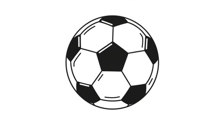 Soccer ball illustration for sports equipment and games with black and white pattern classic design vector