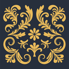 golden floral ornamental seamless pattern for wallpaper textile and background design