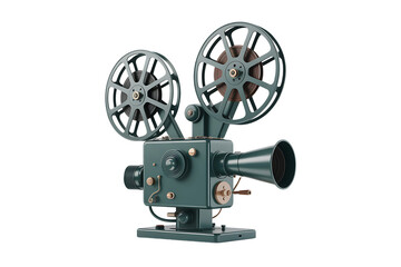 Obraz premium Retro film projector ready to screen classic movies, evoking nostalgia and cinematic magic for your projects.