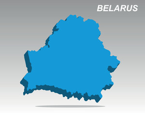 A clean 3D vector map of Belarus with a modern design. Excellent for professional presentations, data visualization, and infographics