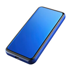 3d sleek blue smartphone mockup isolated on transparent background