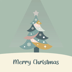 Modern Christmas tree with ornaments and lights