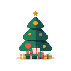 Minimalist Christmas tree vector artwork