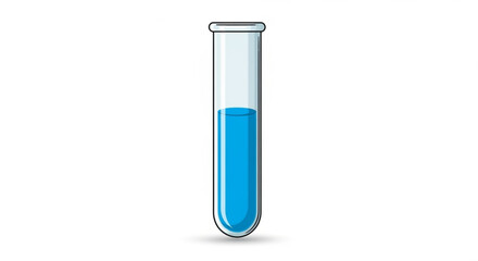 A test tube with blue liquid, a scientific laboratory equipment illustration for research and experiment