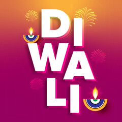 Happy Diwali - festival of lights colorful poster template design with decorative diya lamp. vector illustration. Indian festival of lights Happy Diwali, holiday Background, Diwali celebration