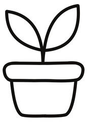 Minimalist indoor plant growth illustration in home environment - top view design