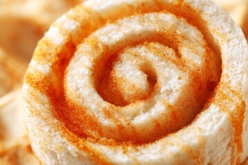 Fototapeta premium A cinnamon roll with a brown and white swirl. iscream concept.