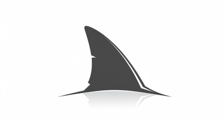 Illustration of a shark fin, a symbol of marine predator, danger, and the oceans mysterious and powerful wildlife