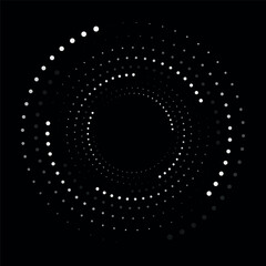 Circle dotted speed lines. Abstract round halftone circle frames, rotating dotted circle shapes. Big collection of round Logos.
