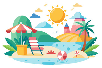 summer beach vector illustration