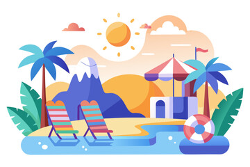 summer beach vector illustration