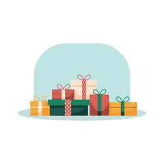 Colorful Christmas gift boxes illustration