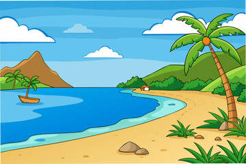 Obraz premium tropical beach with palms