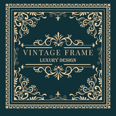 Vintage frame template black white contrast symmetry